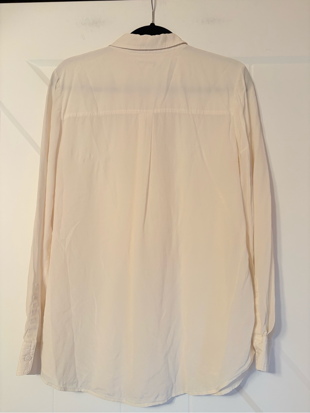 Boden Silk Button Front Blouse Ivory Cream Long Sleeve US 12 - Picture 4 of 7